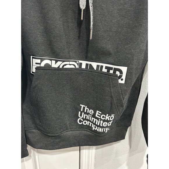 Ecko Unltd. NEW Charcoal Gray Hoodie Sweatshirt Kangaroo Pocket Graphic Size S - Picture 4 of 9